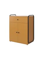 Armário Multiuso Organizador Estilo Industrial Com Gaveta E 2 Portas Escritório Quarto Nature
