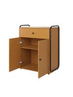 Armário Multiuso Organizador Estilo Industrial Com Gaveta E 2 Portas Escritório Quarto Nature