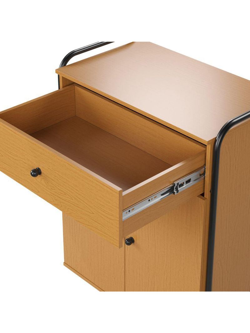 Armário Multiuso Organizador Estilo Industrial Com Gaveta E 2 Portas Escritório Quarto Nature