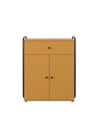 Armário Multiuso Organizador Estilo Industrial Com Gaveta E 2 Portas Escritório Quarto Nature