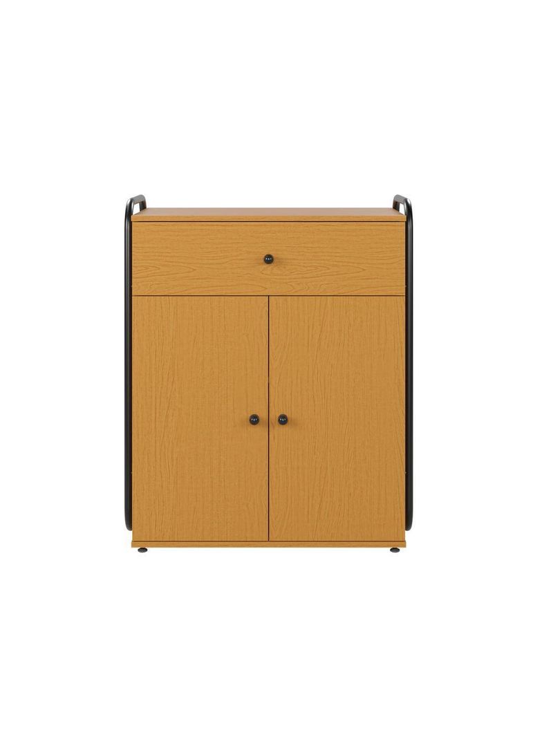 Armário Multiuso Organizador Estilo Industrial Com Gaveta E 2 Portas Escritório Quarto Nature