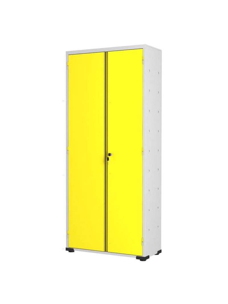 Armário Aço Escritório Fechadura 3 Prateleiras Ea302 Amarelo