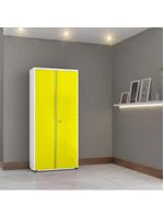 Armário Aço Escritório Fechadura 3 Prateleiras Ea302 Amarelo