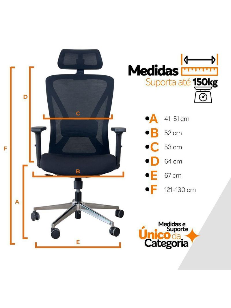 Cadeira De Escritório Presidente Ergonômica Oficial Corporativa Work Apoio Nuca