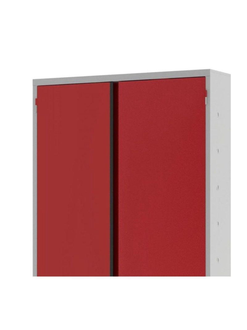 Armário Aço Escritório Fechadura 3 Prateleiras Ea302 Vermelho