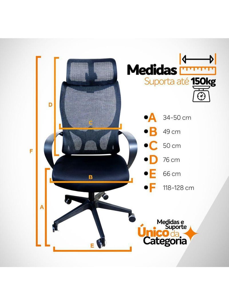 Cadeira De Escritório Presidente Ergonômica Oficial Corporativa Verona Apoio Nuca