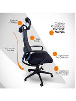 Cadeira De Escritório Presidente Ergonômica Oficial Corporativa Verona Apoio Nuca