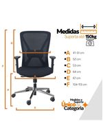 Cadeira De Escritório Diretor Ergonômica Oficial Corporativa Work Sem Apoio