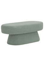 Banco Orgânico 102cm Liz Sala De Estar Bouclé Verde Claro - Nexta Casa