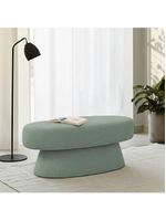 Banco Orgânico 102cm Liz Sala De Estar Bouclé Verde Claro - Nexta Casa
