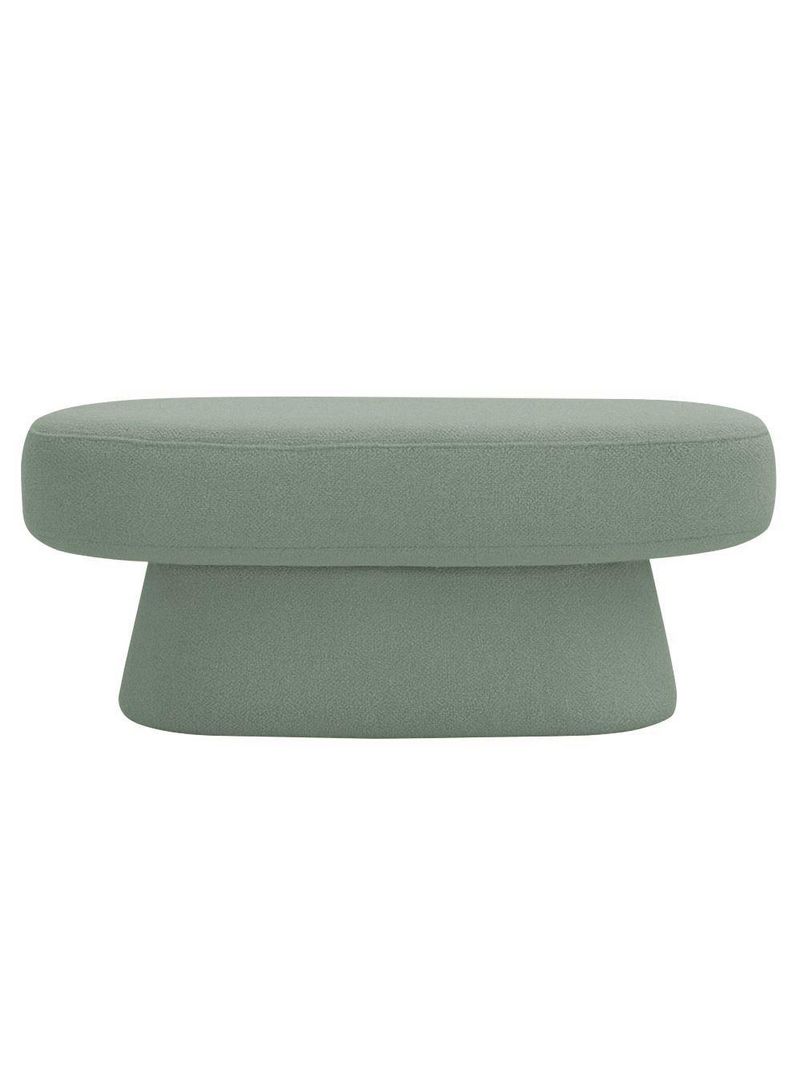 Banco Orgânico 102cm Liz Sala De Estar Bouclé Verde Claro - Nexta Casa