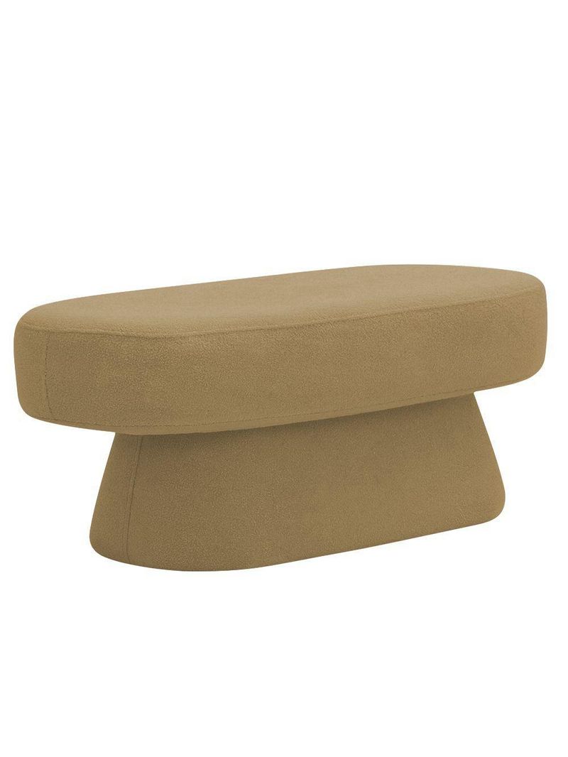 Banco Orgânico 102cm Liz Sala De Estar Bouclé Camel - Nexta Casa