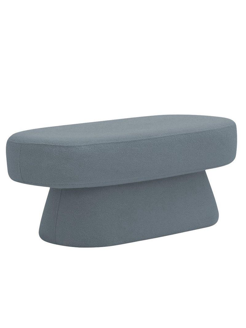 Banco Orgânico 102cm Liz Sala De Estar Bouclé Azul Claro - Nexta Casa