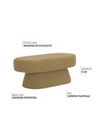 Banco Orgânico 102cm Liz Sala De Estar Bouclé Camel - Nexta Casa
