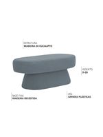 Banco Orgânico 102cm Liz Sala De Estar Bouclé Azul Claro - Nexta Casa