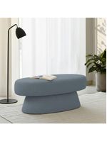Banco Orgânico 102cm Liz Sala De Estar Bouclé Azul Claro - Nexta Casa