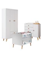 Quarto De Bebê Duda Com Berço Americano Ludmila Branco Acetinado Bétula - Carolina
