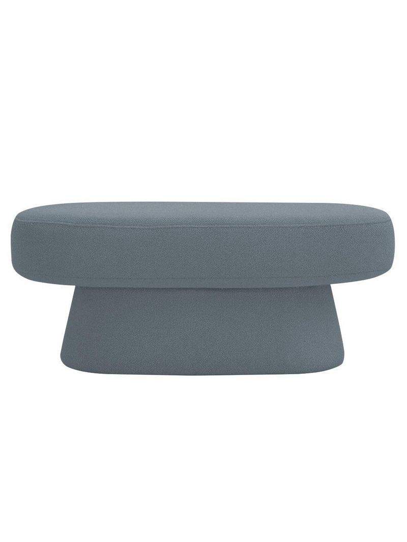 Banco Orgânico 102cm Liz Sala De Estar Bouclé Azul Claro - Nexta Casa