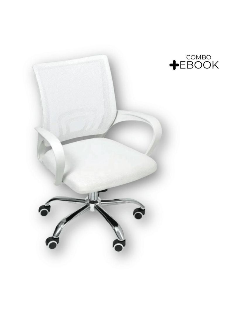 Cadeira De Escritório Oficial Begônia Tela Mesh Branco