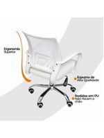 Cadeira De Escritório Oficial Begônia Tela Mesh Branco