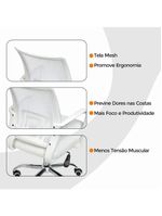 Cadeira De Escritório Oficial Begônia Tela Mesh Branco