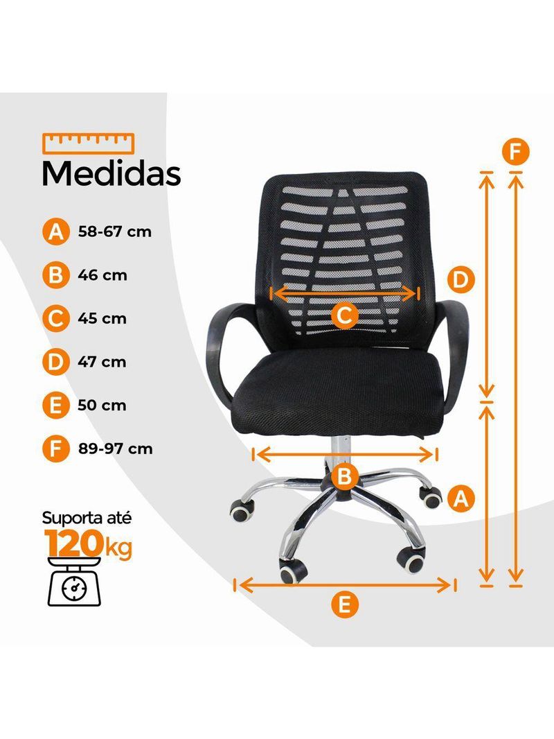 Cadeira De Escritório Oficial Esteirinha Mesh Ergonômica Gir