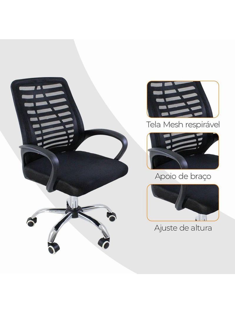Cadeira De Escritório Oficial Esteirinha Mesh Ergonômica Gir
