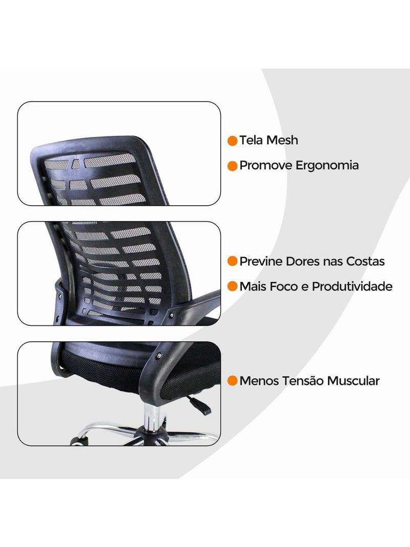 Cadeira De Escritório Oficial Esteirinha Mesh Ergonômica Gir