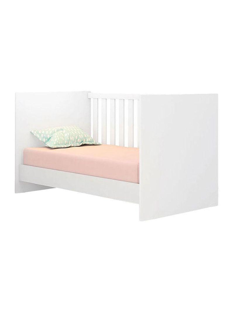 Quarto De Bebê 6 Portas Ternura Baby Com Berço Americano Doce Sonho 100 predominância da cor Branco Brilho - Incorplac