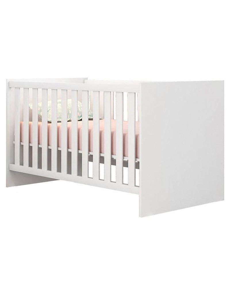 Quarto De Bebê 6 Portas Ternura Baby Com Berço Americano Doce Sonho 100 predominância da cor Branco Brilho - Incorplac