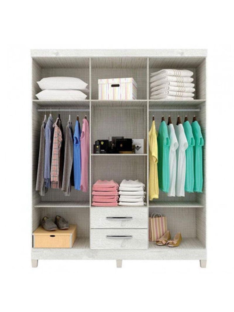 Quarto De Bebê 6 Portas Ternura Baby Com Berço Americano Doce Sonho 100 predominância da cor Branco Brilho - Incorplac