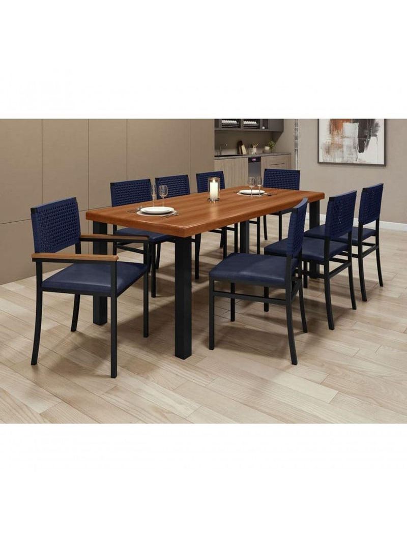 Conjunto Mesa 8 Cadeiras Para área Externa Madri Paonanda