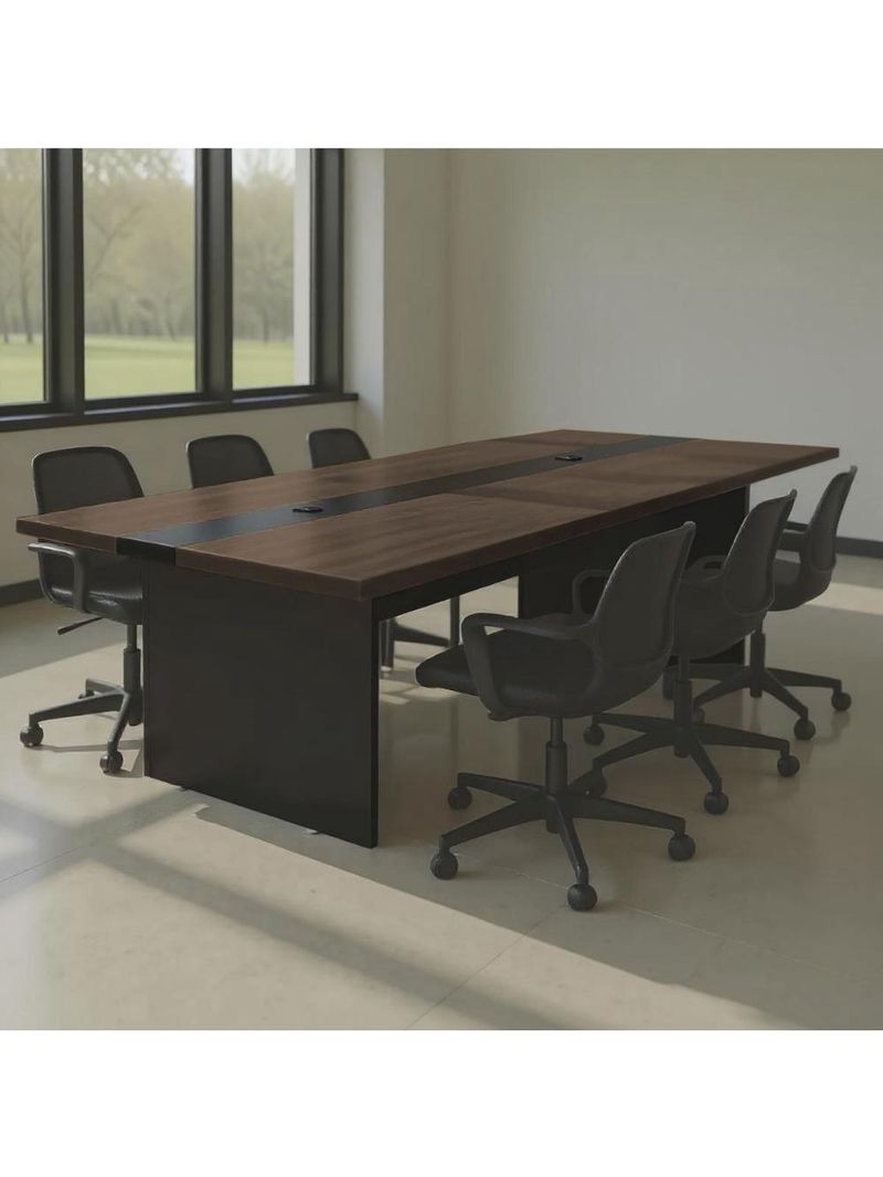 Mesa Reunião Escritório 6 Lugares Linha Alta 2,40m Freijó
