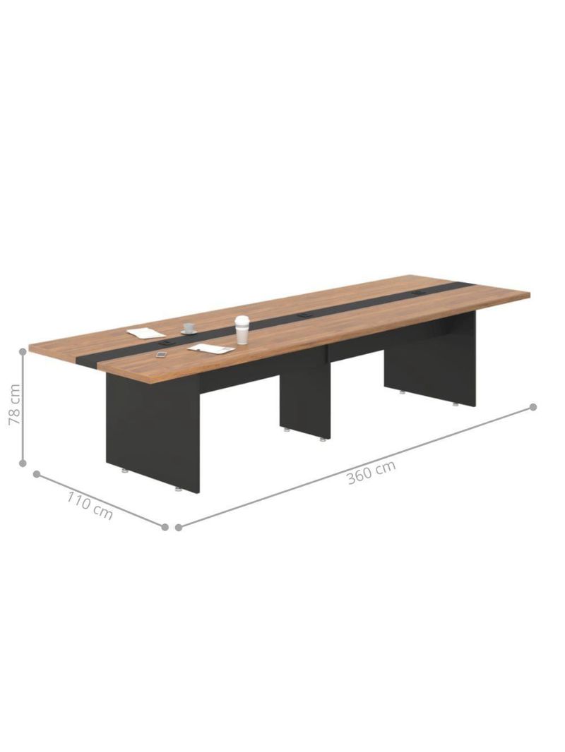 Mesa Reuniao 8 Lugares Design Escritório 3,60m Noce