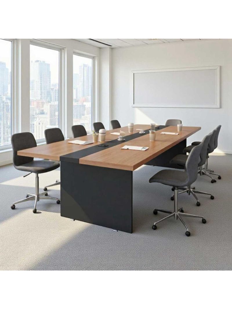 Mesa Reuniao 8 Lugares Design Escritório 3,60m Noce