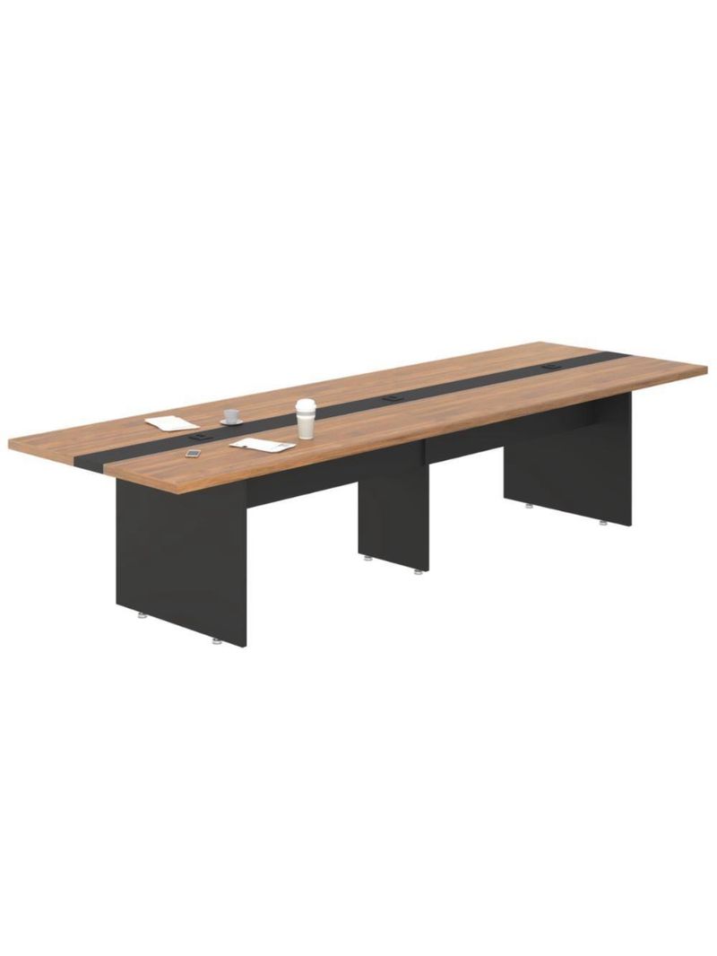 Mesa De Reunião Premium Escritório 3,60m 8 Lugares Noce