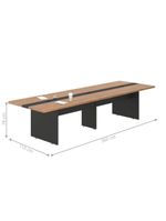 Mesa De Reunião Premium Escritório 3,60m 8 Lugares Noce
