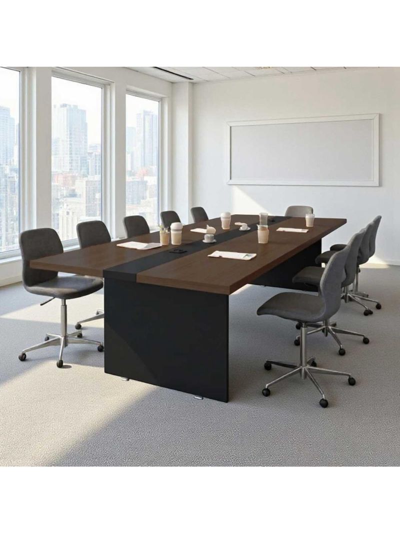 Mesa De Reunião Premium Escritório 3,60m 8 Lugares Freijó