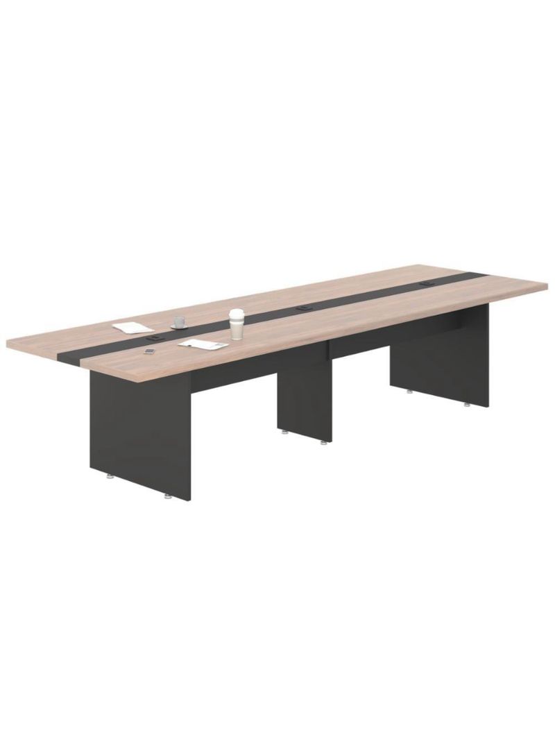 Mesa De Reunião Premium Escritório 3,60m 8 Lugares Nogueira
