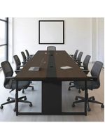 Mesa De Reunião Escritório 8 Lugares 3,60m Freijó Preto