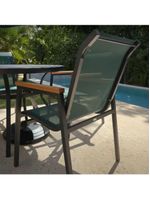 Conjunto Mesa Jardim Giratória 6 Poltronas Cadeiras área Externa Lazer Piscina Verde