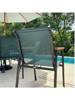 Conjunto Mesa Jardim Giratória 6 Poltronas Cadeiras área Externa Lazer Piscina Verde