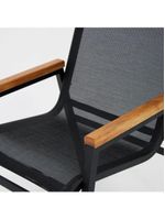 Conjunto Mesa Jardim Giratória 6 Poltronas Cadeiras área Externa Lazer Piscina Preto