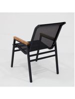 Conjunto Mesa Jardim Giratória 6 Poltronas Cadeiras área Externa Lazer Piscina Preto