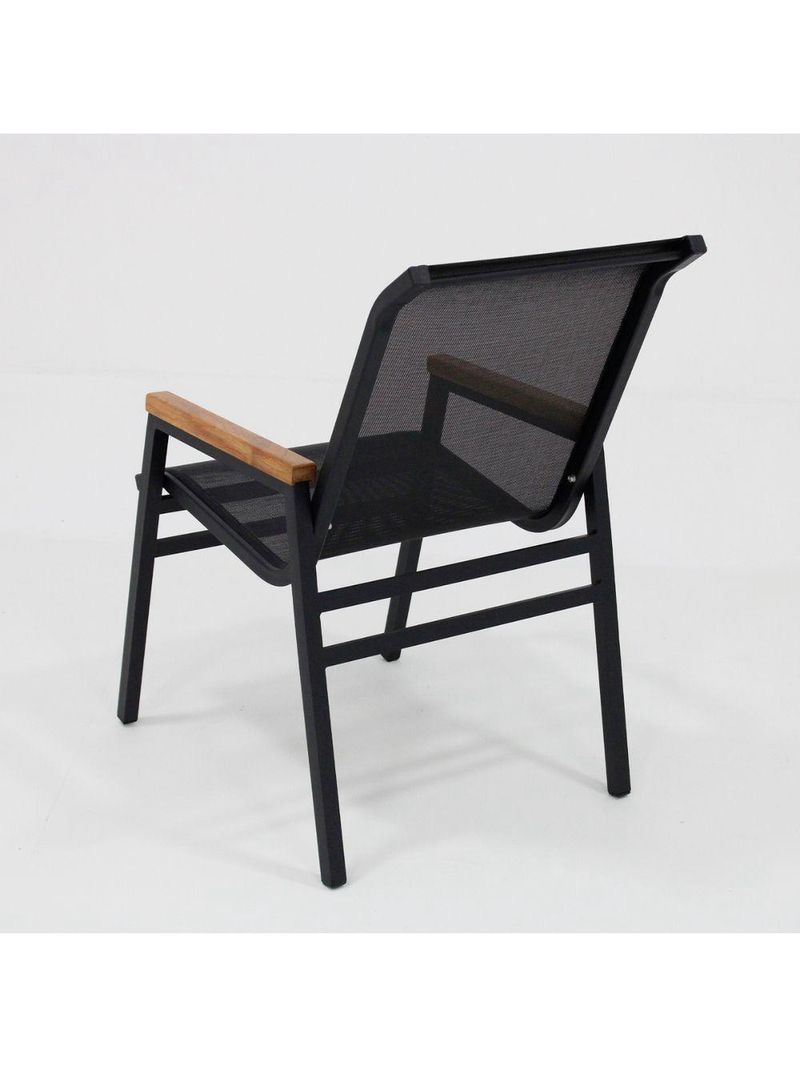 Conjunto Mesa Jardim Giratória 6 Poltronas Cadeiras área Externa Lazer Piscina Preto