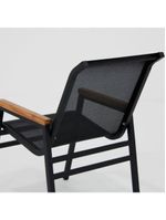 Conjunto Mesa Jardim Giratória 6 Poltronas Cadeiras área Externa Lazer Piscina Preto