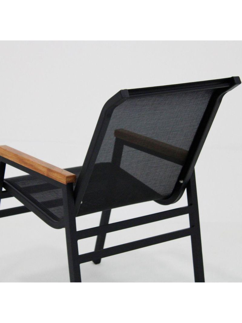 Conjunto Mesa Jardim Giratória 6 Poltronas Cadeiras área Externa Lazer Piscina Preto
