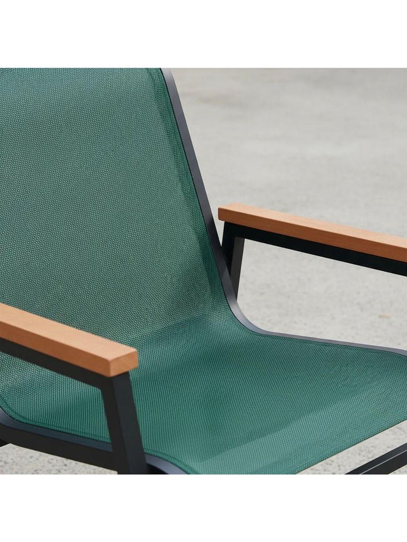 Conjunto Mesa Jardim Giratória 6 Poltronas Cadeiras área Externa Lazer Piscina Verde