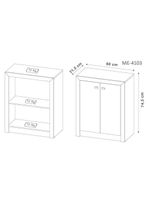 Balcão de Escritório ME4103 c/ 2 Portas Nogal - Tecno Mobili