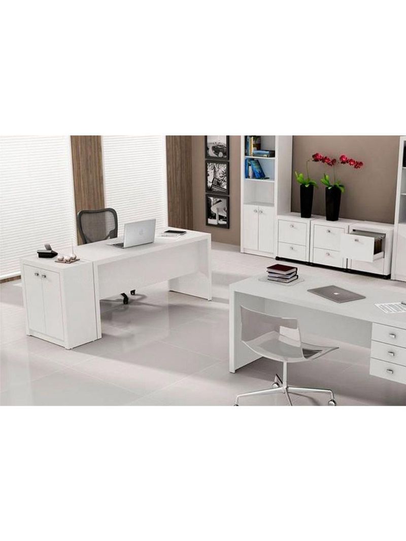 Balcão de Escritório ME4103 c/ 2 Portas Nogal - Tecno Mobili